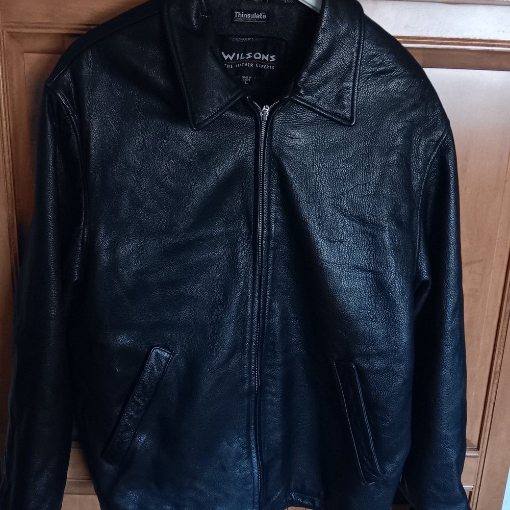 Wilson Black Leather Jacket for Men